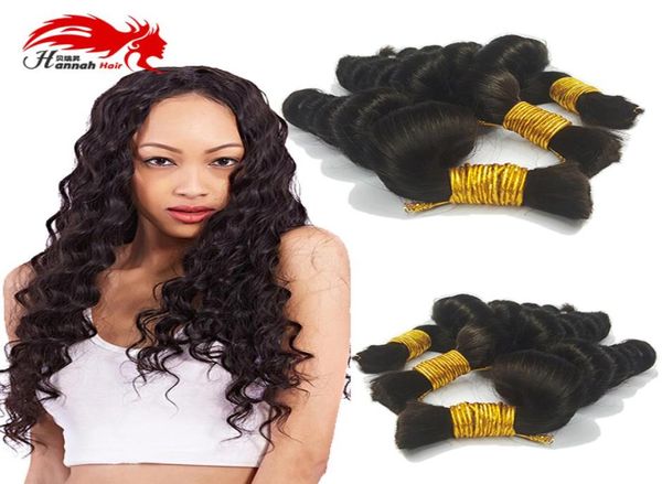 Afro Loose Curly Brasil Bulk Human Cabello para trenzar 100 sin procesar Human Braiding Hair Bulk No Weft Natural Natural 1B5766748