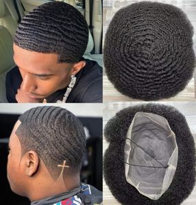 Afro Wave Full Lace Toupetje 4mm 6mm 8mm 10mm 12mm Herenpruik Braziliaanse maagd Menselijk haar vervanging voor zwarte mannen Snelle Express Deliv7379065