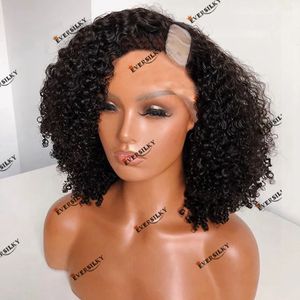 Afro Women Kinky Curly Human Hair U Part Wig Cheap Machine Made 180 Density Remy Brazilian Hair Extention Wig with Clips