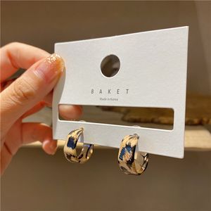 AFSHOR New Korean Statement Earrings for Women Brown Leopard Geometric Hoop Earrings Vintage 2021 Trend Fashion Jewelry Gifts Creative