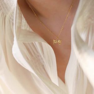 AFSHOR – colliers avec pendentif à nœud papillon pour femmes, couleur argent et or, Design Unique, bijoux fins faits à la main, cadeau