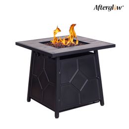 Afterglow 40000 BTU Propaangas Firepit Interne gastank Square Outdoor KD Fire Table