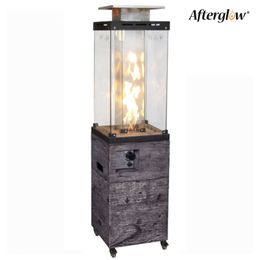 Afterglow Buiten Glass Top + Terrafab Base Fire Verwarming Kolom 41000 BTU Interne gastank