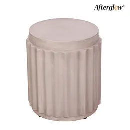 Afterglow Round Round Trvertin Look Accent Table