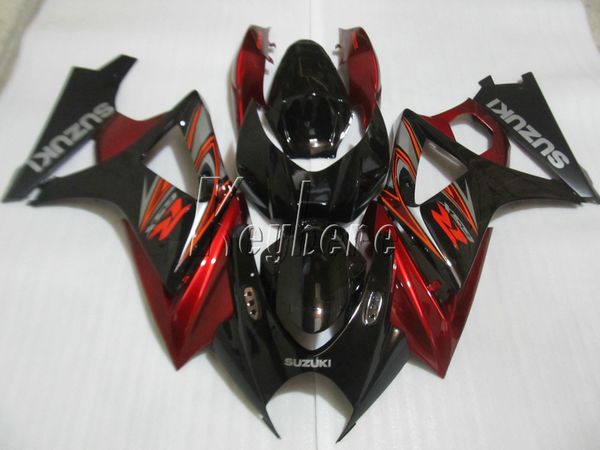 Aftermarket partes del cuerpo kit de carenado para Suzuki GSXR1000 07 08 vino rojo negro carenados de motocicletas set gsxr 1000 2007 2008 OY07