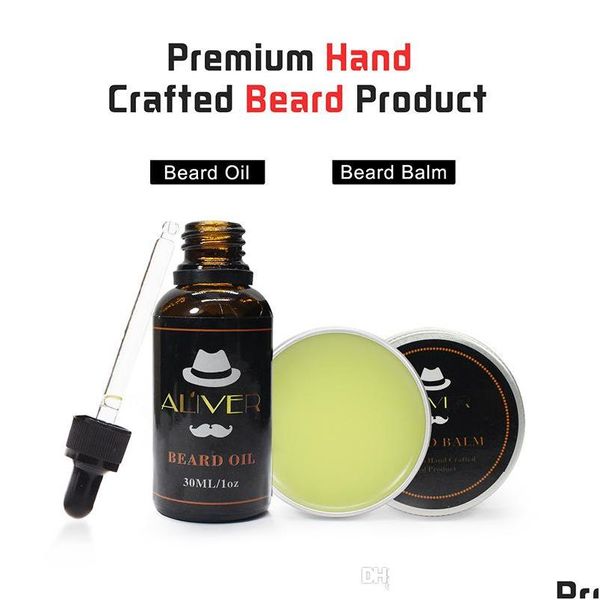 Aftershave Natural Orgánico Barba Aceite Cera Bálsamo Productos para el cabello Acondicionador Leavein Para Hidratación Suave Cuidado de la Salud Entrega de Gotas Belleza Dhofu