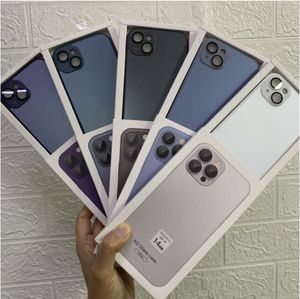 Ag Frosted Glass Case voor iPhone14 15Pro Max telefoonhoes iPhone 13 All-inclusive Anti Fall 12 met lensfilm 11Pro Anti-FingerPrint