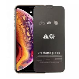 AG – protecteur d'écran à couverture complète, anti-empreintes digitales, en verre trempé mat, pour iPhone 15 14 13 12 Pro max 11 X