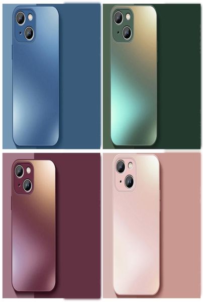 Fundas de teléfono duras mate de vidrio AG para Iphone 14 Pro Max 14 Plus 13 12 11 X XS XR 8 7 SE2 Iphone14 Moda de lujo Silicona suave Mobil1130107