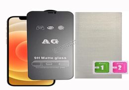 AG mat couverture complète protecteur d'écran en verre trempé pour iPhone 14 13 12 mini pro max 11 xr xs 7 8 6 plus IPHONE14 IPHOEN GLASS2089361