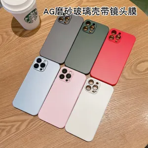 AG Matte Matt Glass Skin-feel Magsafe Case Housse antichoc de luxe pour iPhone 11 12 13 14 15 Pro Max 15Plus iPhone15 AG Glass Cover