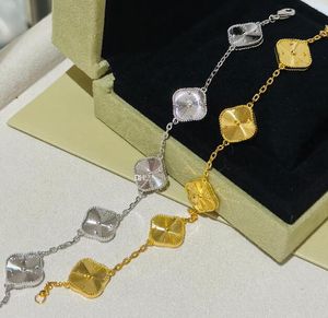 Agate Mother of Pearl Charm Bracelets Initial Crystal Diamond Gold Bijoux Valentin Day Gift Designer Four Leaf Clover Bracelet