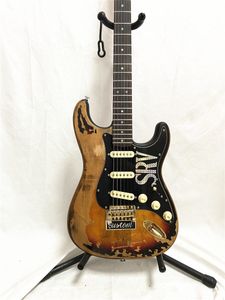 Guitare électrique à 6 cordes marron vieilli, accessoires dorés en bois d'aulne de haute qualité
