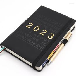 Agenda 2023 planificateur hebdomadaire mensuel 100 GSM papier cuir PU couverture rigide calendriers papeterie fournitures scolaires de bureau