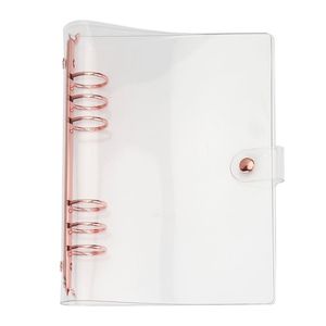 Agenda Journal agenda planificateur PVC or Rose reliures transparentes feuilles mobiles 6 anneaux A5 A6 30mm reliure couverture 210611197j