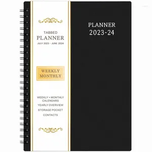 Agenda Agenda 2023 – 2024, avec bloc-notes hebdomadaire et mensuel, pour Journal quotidien, papeterie de bureau, juillet 2023 à juin 2024