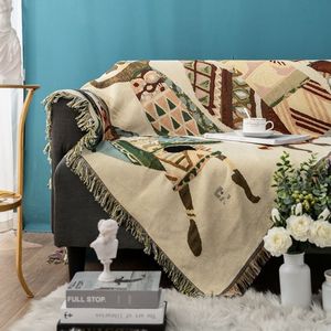 Aggcua indian boho gooi deken voor bed sprei dubbel gebreide sofa handdoek jacquard sofa deken Nordic tapestry tapijt mat XT120