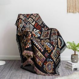 Aggcual Bohemian Throw Deken Dubbelzijdig Jacquard Sofa Dekens Cover Multifunctionele Sofa Handdoek Bedspread Picknick Mat Rug