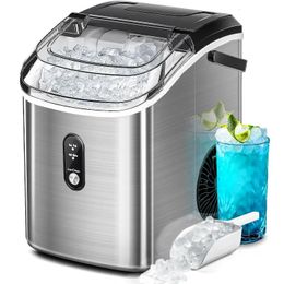 AGLUCKY Nugget Hielo Maker Countap Pebble Pebble Maker Machine 35lbsday Chewable Ice Autolleing Acero inoxidable 240520