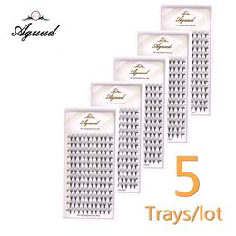 Aguud 5 Trayslot Thin Roots Slim Base Pretade Fans Fans Lash Sharp Pointy Base Promade Volume Russian Volume Fans de cils Extensions Faux 240423