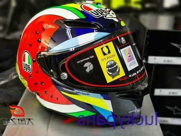 AGV PISTA GP RR Edición limitada Da Tao Zhi Xing motocicleta fibra de carbono Pizza sandía casco SSWW