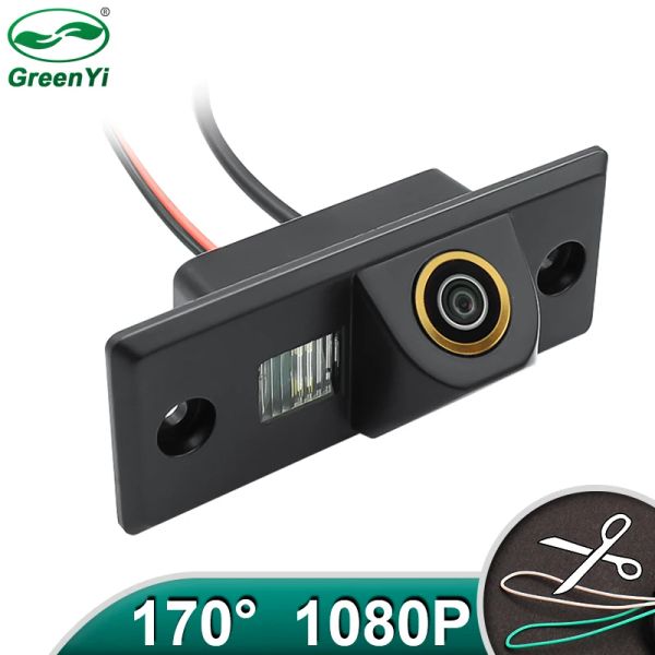 AHD 1080P 1000TVL Placa de vehículo Cámara de respaldo inversa para VW Volkswagen Santana Polo (3C) Tiguan Touareg Passat B4 B5 Skoda Fabia