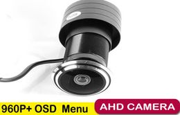 AHD 960P 178 mm Lente de pez gran angular Mini Cámara AHD Cámara de puerta de 13megapixel CCTV Pinhole AHD Mini Cámara con botón OSD4462880