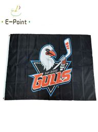 AHL San Diego Gulls Flag 35ft 90cm150cm Polyester Banner Decoration Flying Home Garden Cadeaux festives3203650