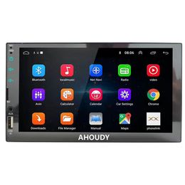 AHOUDY Car Video Stereo 7inch Double Din Car Touch Screen Digital Multimedia Receiver with Bluetooth Rear View Camera Input Apple 299a