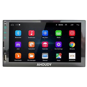 AHOUDY Car Video Stereo 7inch Double Din Car Touch Screen Digital Multimedia Receiver with Bluetooth Rear View Camera Input Apple 228Z