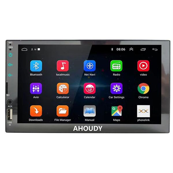 AHOUDY Car Video Stereo 7inch Double Din Car Touch Screen Digital Multimedia Receiver with Bluetooth Rear View Camera Input Apple 247O