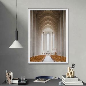 AHPAINTING mur Art photo toile impression Architecture Photo paysage peinture pour salon décor à la maison pas de cadre