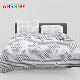 AHSNME noir et blanc INS petits ensembles de housse de couette frais ropa de cama pour US AU EU RU taille adaptée et accepter des modèles personnalisés 220616