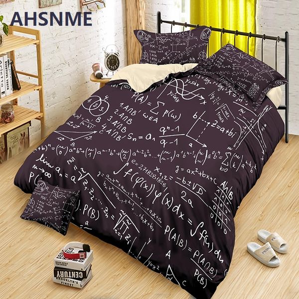 AHSNME Matemáticas Conocimientos de cama de conocimiento Biológico Conjuntos de cobertura biológica 2/3pcs Tamaño del rey para la cubierta de colcha de cama doble Droppision