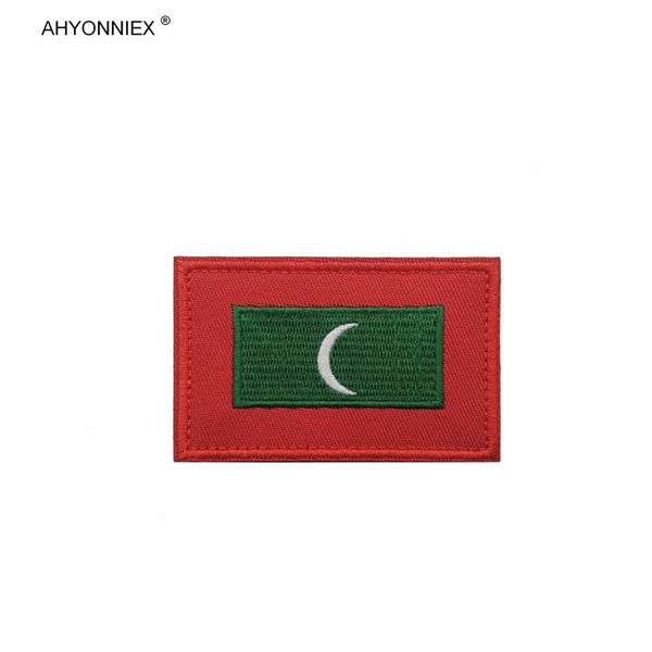 Ahyonniex 1pc Koweït Brunei Sri Lanka Maldives Patches du drapeau country Saut-autocollants Badge Applique de Badge