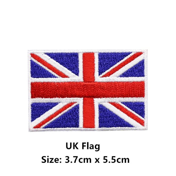 Parches de bandera del Reino Unido de la marca AHYONNIEX con parches de reparación de brazalete patriótico de hierro en parches de reutilización insignia militar para traje del ejército accesorio de bricolaje