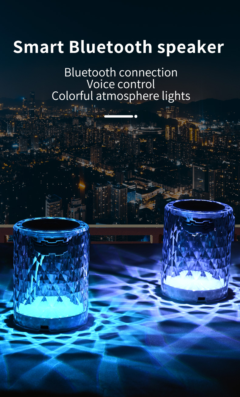 AI Smart Bluetooth Speaker Colorful Atmosphere lights TWS Colorful Mini Audio Voice Dialogue Intelligent Control D19