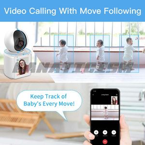 AI Surveillance visuelle bidirectionnelle Appel vidéo Caméra IP Accueil Intérieur WiFi 2.4G Cam CCTV Suivi automatique Sécurité Baby Monitor