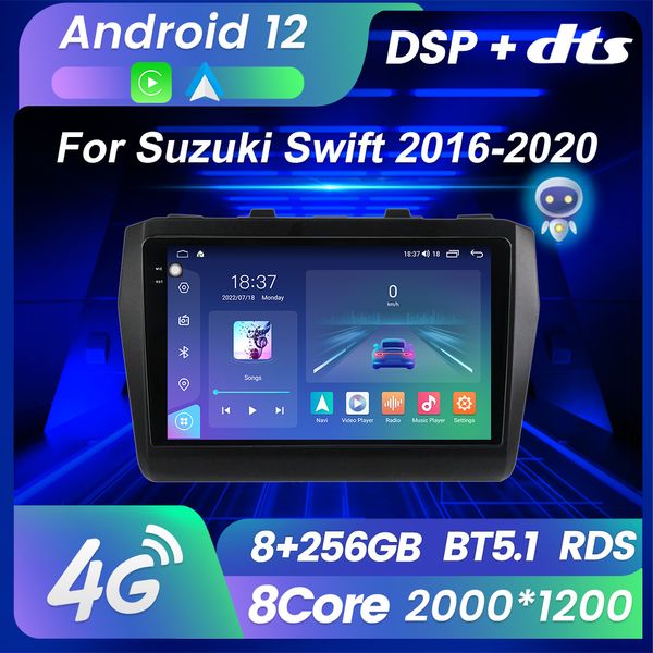 AI Voice Android 12 reproductor Multimedia Dvd para coche para Suzuki Swift 5 2016-2020 Auto Radio estéreo navegación GPS Audio Carplay DSP
