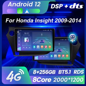 Radio Dvd de voiture à commande vocale AI 256G Android 12 pour Honda Insight 2009-2014 lecteur multimédia Navigation GPS stéréo
