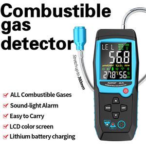 Aicevoos Brandbaar gaslekdetector Brandbaar gas Methaan Aardgastester Geluidslicht Alarmmeter Leklocatie bepalen 240320
