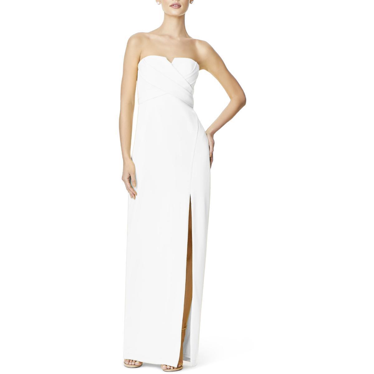 Aidan by Aidan Mattox Evening Dress Women's ivory Split Collar Gown 4 BHFO 1280