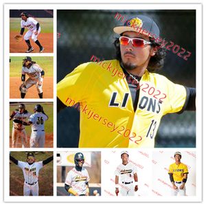 Aidan Martinez Arkansas Pine Bluff Baseball Jersey Custom cousé Isaiah Cohens Ben Vanmaanen Jakobi Jackson Drew Cates Arkansas Pine Bluff Golden Lion Jerseys