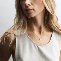 Ayente 925 STERLING SILE FRANCÉS Minimalista Elegante Slim Beads Chain Collar para mujeres Collares de gargantillas de clavícula de regalo