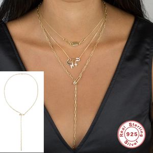 Collar de mujer con borla de Clip de papel personalizado de Plata de Ley 925 de Aide para el Día de San Valentín regalo de cumpleaños collares joyería fina Q0531