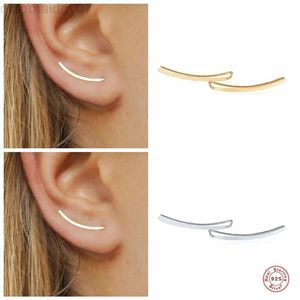 Aide 925 argent Sterling lisse longue ligne oreille grimpeur d boucles d'oreilles pour femmes minimaliste oreille chenilles ds Piercing bijoux L2208102897