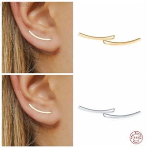 Aide Pendientes trepadores de oreja de línea larga y lisa de Plata de Ley 925 para mujer, joyería minimalista para orugas ds L220810307M