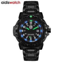 Aidis Brand Source Tritium Nightlight Men's Watches Outdoor Sports Multifunctionele waterdichte waterdichte herenkwarts horloges Customization T200409