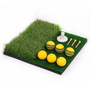 Aids 11 pièces/ensemble antidérapant Durable entraînement filet d'écaillage tapis de balançoire de pratique de golf avec 6 balles 3 tee en caoutchouc 1 support de tee Sports de plein air