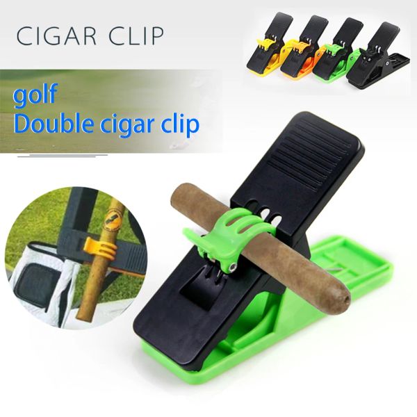 Ayudas 1 unids Soporte para cigarros Clips para cigarrillos de golf Clip Fumador Abrazadera para cigarrillos Accesorios para cigarros Club de golf Actividades de golf Putter 4 colores